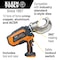 Klein Tools Battery-Operated 12-Ton Crimper with Case BAT20-12T165 - alternate 6