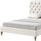 Homeroots Cream Solid Wood King Tufted Upholstered Linen Bed with Nailhead Trim 544883 - alternate 7