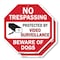 Signmission No Trespassing Protected by Video S, 10 inch X 10 inch, Aluminum Metal Signs, 2PK OC-A-2PACK-10-100 - alternate 1