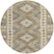 Homeroots 8' Beige Round Geometric Washable Indoor Outdoor Area Rug 607424 - alternate 6