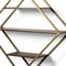 Homeroots 30" Antiqued Brass And Brown Metal And Solid Wood Diamond Shaped Accent Shelf 608663 - alternate 4