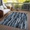 Homeroots 10' X 14' Blue Black And Gray Striped Washable Indoor Outdoor Area Rug 603220 - alternate 6