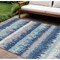 Homeroots 9' X 12' Blue Gray And Ivory Striped Washable Indoor Outdoor Area Rug 598332 - alternate 1