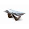 Homeroots 94" Black White and Bronze Ceramic and Steel Cross Leg Base Dining Table 718894 - alternate 7