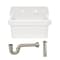 Kingston Brass 24" Ceramic Single Bowl Wall Mount Kitchen Sink with Strainer, White/Brushed Nickel KGPKWS2419178 - alternate 1