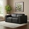 Homeroots 77in Black and Brown Italian Leather Power Reclining Loveseat With Storage 720546 - alternate 7