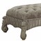 Homeroots 28in X 65in X 20in Ivory Fabric Bone White Upholstery Poly Resin Bench 347541 - alternate 2