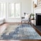 Homeroots 8' X 10' Navy Blue And Taupe Abstract Washable Indoor Outdoor Area Rug 587245 - alternate 4