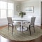 Homeroots 8' Beige Round Striped Washable Indoor Outdoor Area Rug 607952 - alternate 6