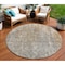 Homeroots 8' Beige Gray And Taupe Round Abstract Washable Indoor Outdoor Area Rug 577225 - alternate 1
