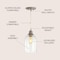 Jonathan Y Fontaine 6.25" Adjustable Greige Glass LED Pendant, Grey/Clear JYL3523A - alternate 8