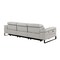 Homeroots 103" Light Gray Top Grain Leather Reclining Metal USB Sofa 720333 - alternate 7