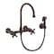 Whitehaus Collection Vintage III Plus Wall Mount Faucet with a  Long Gooseneck Swivel Spout, and Solid Brass Side Spray WHKWCR3-9301-NT-ORB - alternate 1
