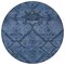 Homeroots 8' Navy Blue And Denim Blue Round Floral Washable Indoor Outdoor Area Rug 588896 - alternate 6