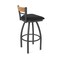 Holland Bar Stool Co Revelle 30in Swivel Bar Stool with Pewter Finish, Medium Back and Black Vinyl Seat 881 - alternate 4