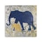 Homeroots Exotic Blue And Gold Elephant Unframed Print Wall Art 398844 - alternate 5