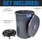 Magnum Tool Gray 44 Gallon Trash Can Set, Trash Can, Quiet Dolly, and Reinforced Lid, 5 Set CMTC-CLD0-44G05 - alternate 7