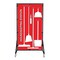 5S Supplies Housekeeping Shadow Board Broom Station V3, Red / White Shadows, Kit + Stand HSB-V3-RED/WHITE-KIT-STAND - alternate 1