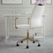 Martha Stewart Taytum Upholstered Office Chair in White/Polished Brass CH-142370-WH-GLD-MS - alternate 7