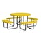 Leisure Craft Round Picnic Table, In Ground Mount, Yellow, 46 in T46ROIG-YELLOW - alternate 1