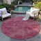 Homeroots 8' Red Round Washable Indoor Outdoor Area Rug 598814 - alternate 3