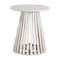 Homeroots 20" White and Natural Distressed Marble and Solid Wood Round Pedestal End Table 556551 - alternate 6