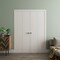 Sartodoors Sliding Closet Double Bi-fold Doors 96 x 96 inches, BASIC 3001 Ash Franko, Sturdy Tracks Moldings BASIC3001DBF-YAFR-96x96 (4* 24x96) - alternate 3