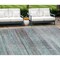 Homeroots 8' X 10' Teal Blue Gray And Charcoal Striped Washable Indoor Outdoor Area Rug 588073 - alternate 1