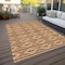 Homeroots 10' X 14' Copper And Ivory Geometric Washable Indoor Outdoor Area Rug 599657 - alternate 6
