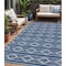 Homeroots 5' X 8' Navy Blue And Ivory Geometric Washable Indoor Outdoor Area Rug 599641 - alternate 1