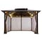 Sunjoy 10x12 ft. Wood Gazebo, Outdoor Patio Steel Hardtop Gazebo, Cedar Framed Wooden Gazebo, Matte Black A1020326Q1 - alternate 14