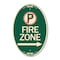 Signmission No Parking Symbol and Right Arrow, 12 Inch X 18 Inch Architectural Oval, Heavy Gauge Aluminum A-OV-G-1218-24654 - alternate 1