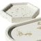 Homeroots Set of Three Gold And White Resin Handmade Trinket Trays 723657 - alternate 3