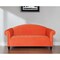 Homeroots 92" Orange Velvet Sofa With Black Legs 530490 - alternate 1
