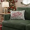 Homeroots 14" X 20" Ivory Red And Green Cotton Happy Holidays Throw Pillow With Embroidery 719252 - alternate 1