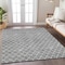 Homeroots 5' X 8' Gray And Ivory Geometric Washable Indoor Outdoor Area Rug 596106 - alternate 5
