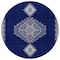 Homeroots 8' Navy Blue Gray And Brown Round Oriental Washable Indoor Outdoor Area Rug 598426 - alternate 6