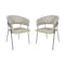Manhattan Comfort Slate Contemporary Modern Vegan Leather Metal Armchair in Stone Gray - Set of 2 DC1531-1 - alternate 1