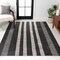 Jonathan Y Vichy Geometric Striped Non-Slip Machine-Washable Black/Ivory 4 ft. x 6 ft. Area Rug WSH122A-4 - alternate 7