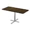 Correll Rectangle Cafe Table W/ Cross Base, 48 in W, 30 in L, 29 in H, Particleboard Top, Walnut SCT3048-01-98-01 - alternate 1