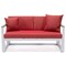 Leisuremod Chelsea White Sectional With Adjustable Headrest & Coffee Table With Red Cushions CSLW-80R - alternate 4