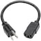 Eaton Tripp Lite Series Computer Power Cord, NEMA 5-15P to C13 - 10A, 125V, 18 AWG, 1 ft. 0.31 m, Black P006-001 - alternate 5