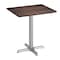 Flash Furniture 30" x 24" Outdoor Tabletop, Dark Brown, Seamless Surface Technology, 22x22 Silver Cast Iron X Base ST-REC2430-WBR-T2222S-GG - alternate 1