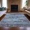 Homeroots 8' X 10' Blue And Charcoal Abstract Washable Indoor Outdoor Area Rug 630918 - alternate 4