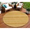 Homeroots 8' Wheat And Gold Round Striped Washable Indoor Outdoor Area Rug 610626 - alternate 1