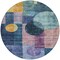 Homeroots 8' Blue Green And Copper Round Geometric Washable Indoor Outdoor Area Rug 604314 - alternate 7
