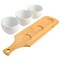 Gibson Gracious Dining 3 Piece White Fine Ceramic Tidbit Bowl Set with Bamboo Serving Tray 134308.04R - alternate 3