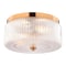 Vaxcel Riverside 2-Light Drum Flush Mount Ceiling Light, Muted Brass, Clear Ribbed Glass C0366 - alternate 1