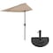 Pure Garden 9 ft Half Patio Umbrella with 20lb Base and Beige Outdoor Canopy Shade 83-OUT5461B - alternate 1