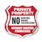 Signmission Private Property Shield Sign No Hunting, 12 inch X 12 inch, Vinyl Decal, 2PK SHI-D-2PACK-12-450 - alternate 1
